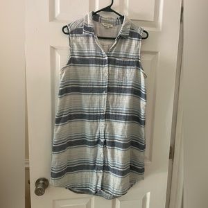 BEACH LUNCH LOUNGE COTTON DRESS MULTICOLOR PASTEL LIGHT BLUE